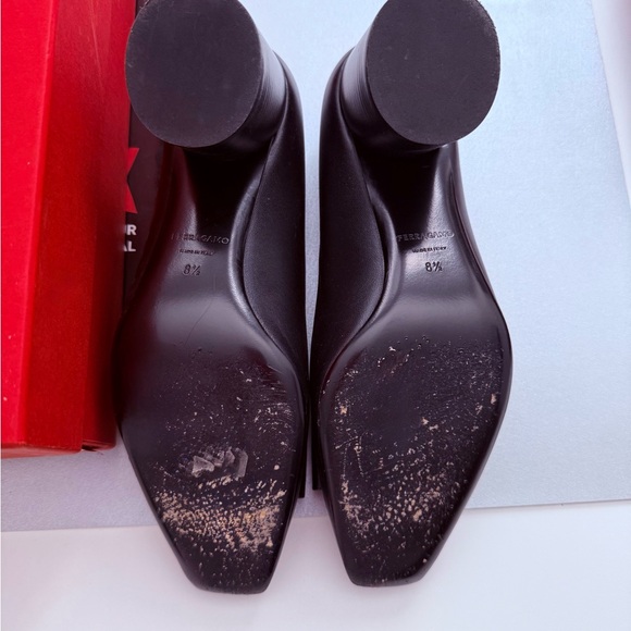 Salvatore Ferragamo Black Flats with Gold Detail - Picture 7 of 7